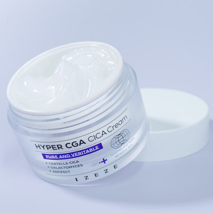 Crema calmanta si regeneranta cu Centella Asiatica, Mucina de Melc si ingredientul brevetat Antifect, Hyper CGA Cica, IZEZE, 50 ml