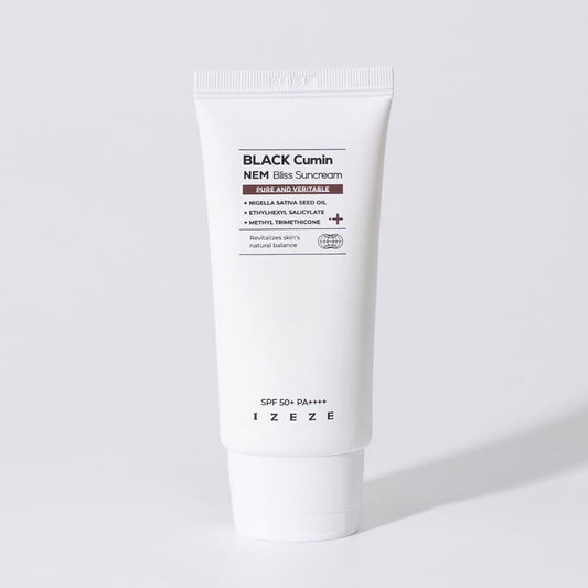 Crema cu factor de protectie SPF 50+ cu ulei de Chimen Negru, Niacinamide si unt de Shea, Black Cumin NEM, IZEZE, 50 ml