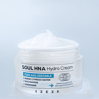 Crema regeneranta si hidratanta cu 8 straturi de Acid Hialuronic si Apa de Chiparos, Soul HNA Hydro, IZEZE, 50 ml