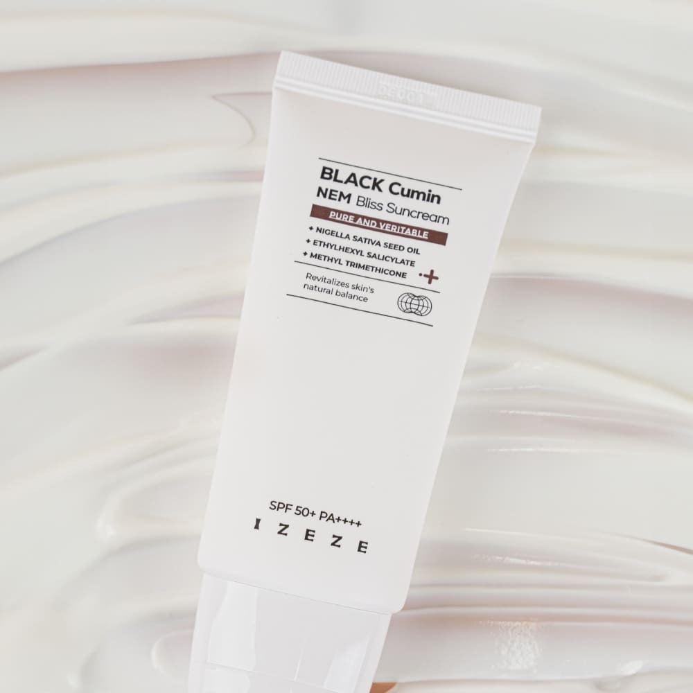 Crema cu factor de protectie SPF 50+ cu ulei de Chimen Negru, Niacinamide si unt de Shea, Black Cumin NEM, IZEZE, 50 ml